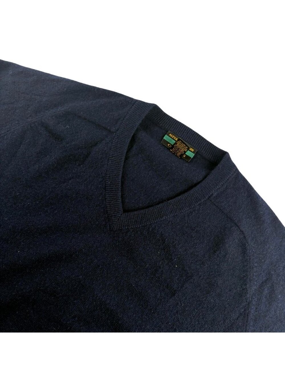 Alexander Julian Colours Men’s 100% Cashmere V-Neck Sweater Blue • XL